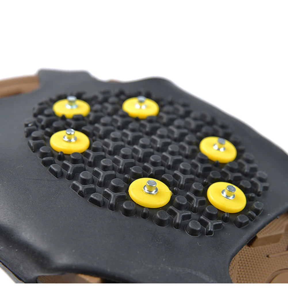 1Pair 10 Teeth Snow Ice Claw Spikes for Walking Hiking Boots