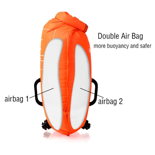 18L Waterproof Inflatable Swimming Bag Double Balloon Swim Buoy
