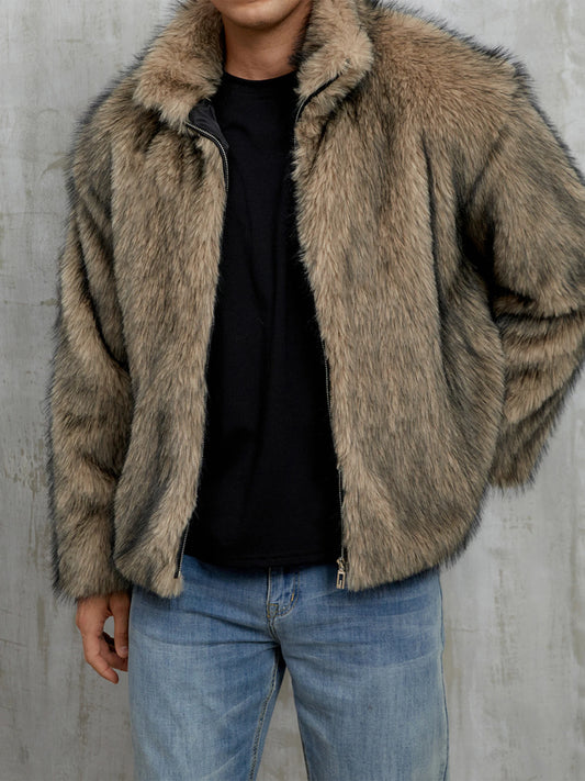 Mens' Faux Fur Winter Jacket/Coat