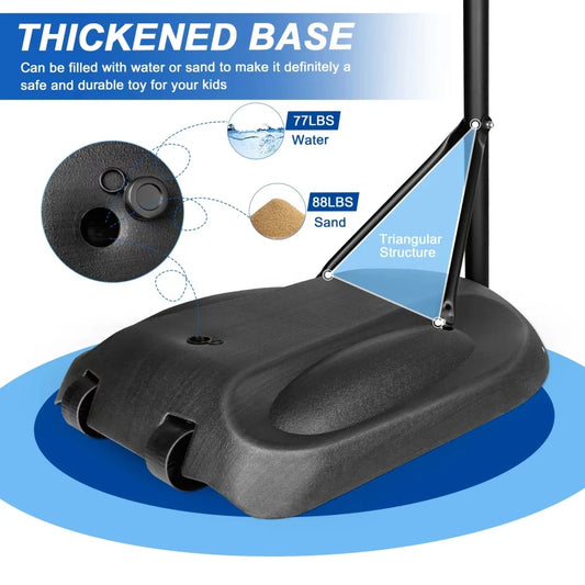 Portable Basketball Hoop System Height Adjustable 7.5ft - 9.2ft 32 Inch Backboard