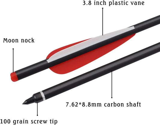 12pcs Crossbow Bolts Carbon Arrows