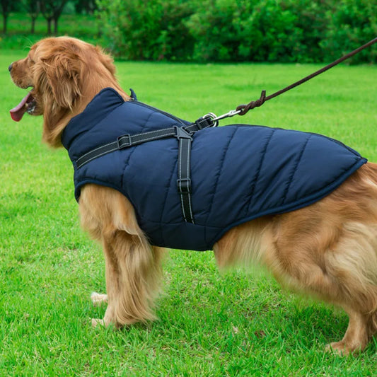 Warm Winter Waterproof Fleece Dog Jacket/Harness