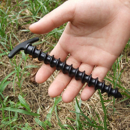 10pcs/set Windproof Ground Peg Screw Tent Stakes 14.5x7cm