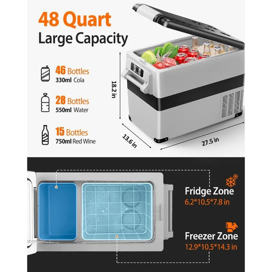 Portable 12V / 48qt Refrigerator / AC / DC Electric Cooler