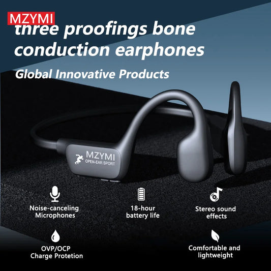 Bone Conduction Wireless Waterproof Bluetooth 5.4 Headphones
