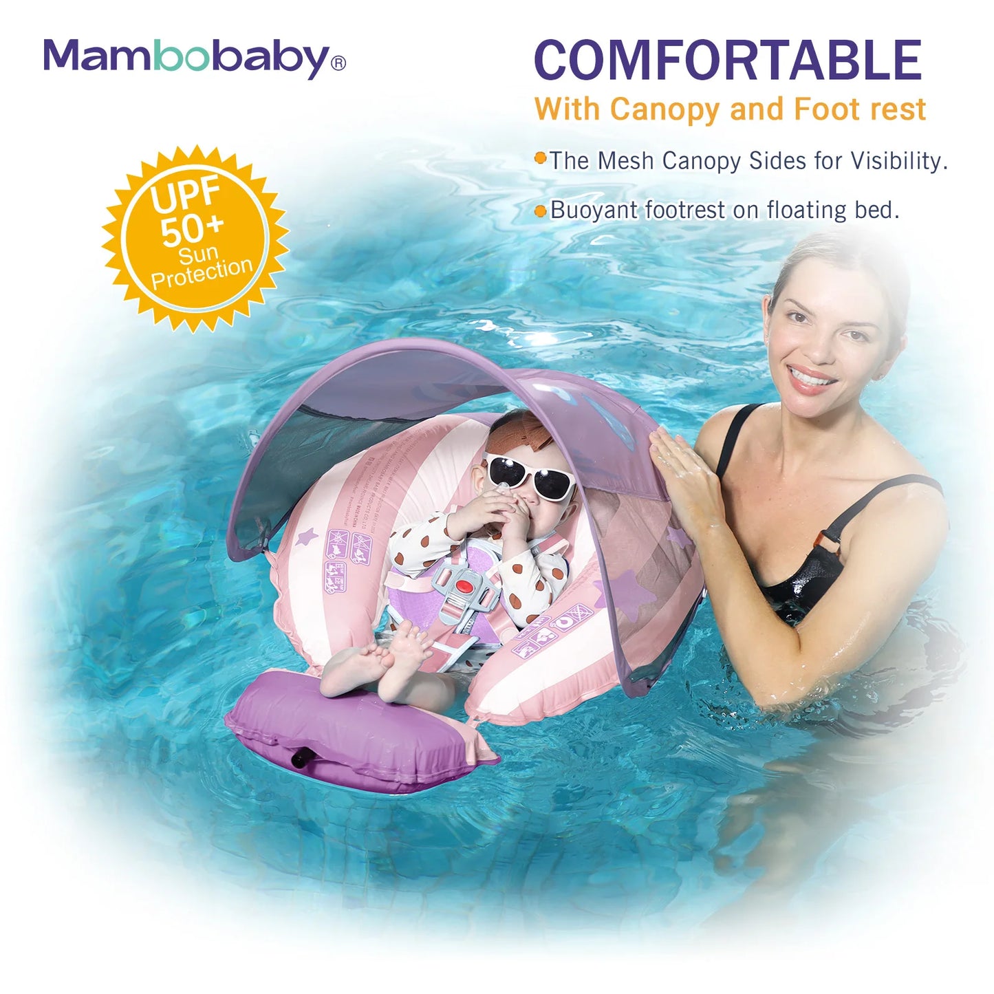 Baby Swimming Float With Sunshade For Infant Non-Inflatable