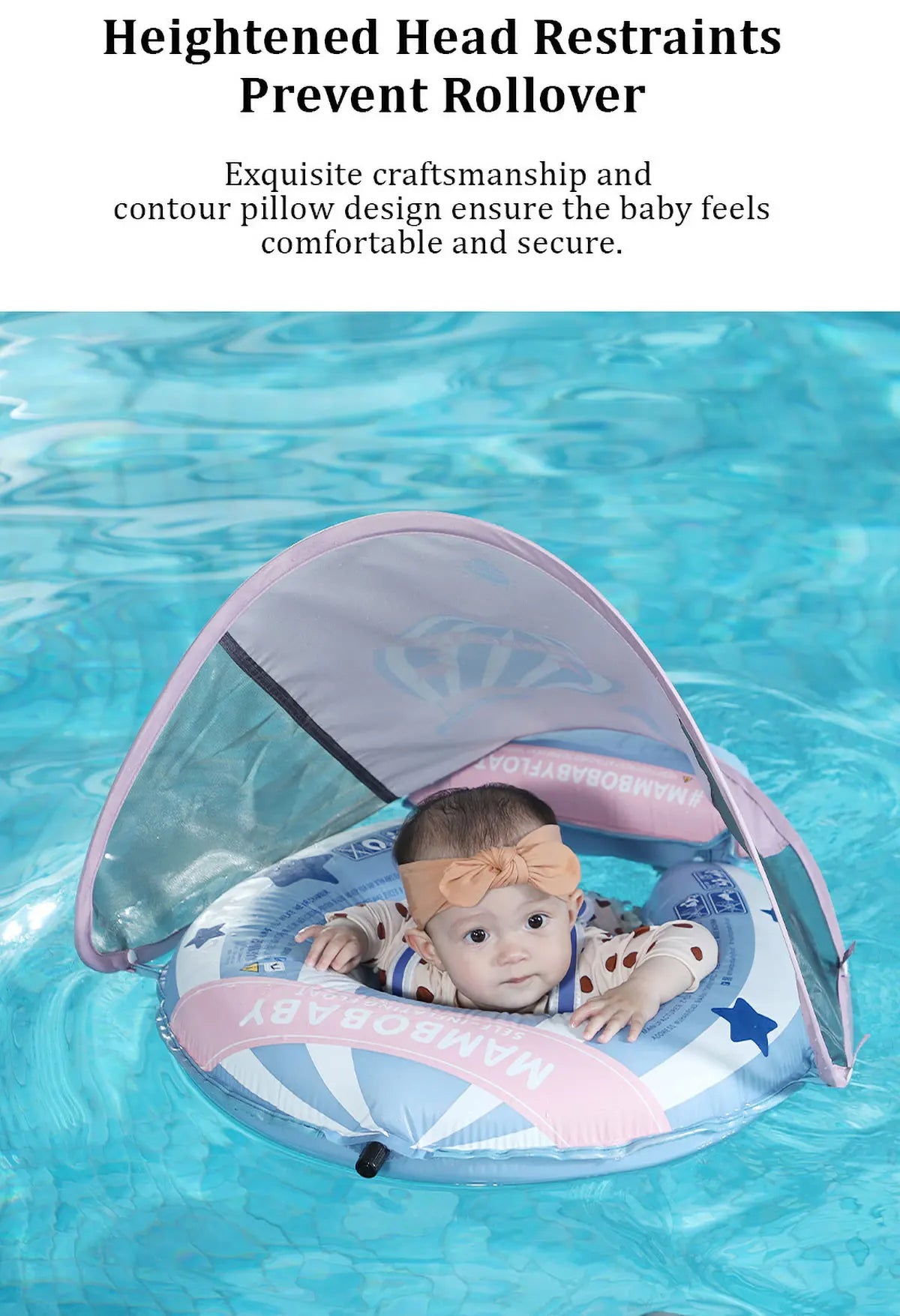 Baby Swimming Float With Sunshade For Infant Non-Inflatable