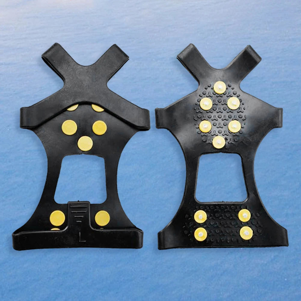1Pair 10 Teeth Snow Ice Claw Spikes for Walking Hiking Boots