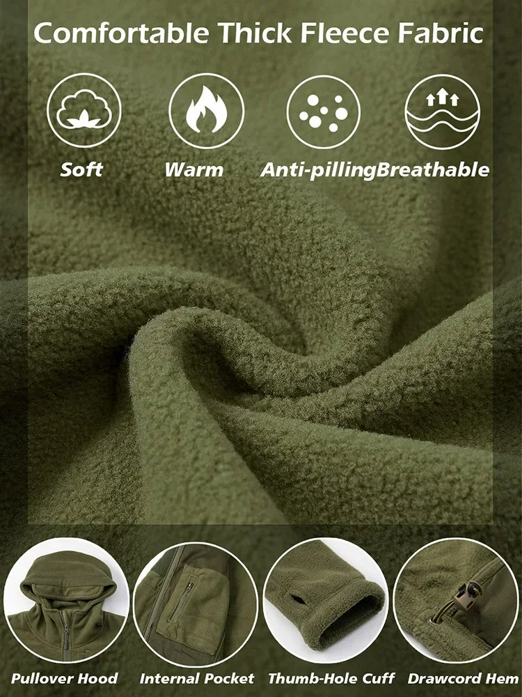 Men's Multi-Pocket Fleece Hunting / Hiking / Hoody Jacket