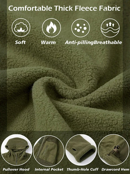 Men's Multi-Pocket Fleece Hunting / Hiking / Hoody Jacket