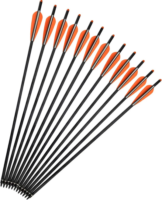 Crossbow Bolts Carbon Arrows for Target Hunting Outdoor Sport, 12 Pieces