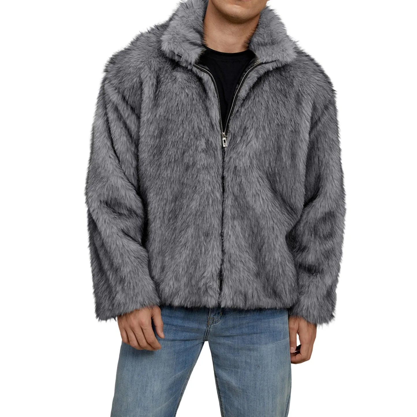 Mens' Faux Fur Winter Jacket/Coat