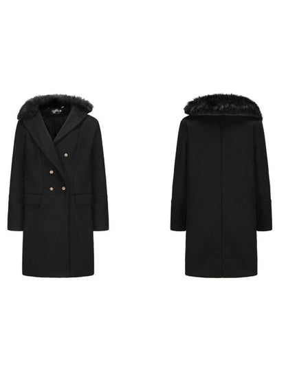 Men s Classic Double Breasted Trench Coat with Removable Fur Collar for Winter Warmth