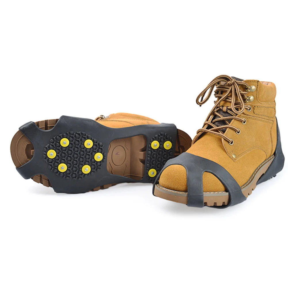 1Pair 10 Teeth Snow Ice Claw Spikes for Walking Hiking Boots