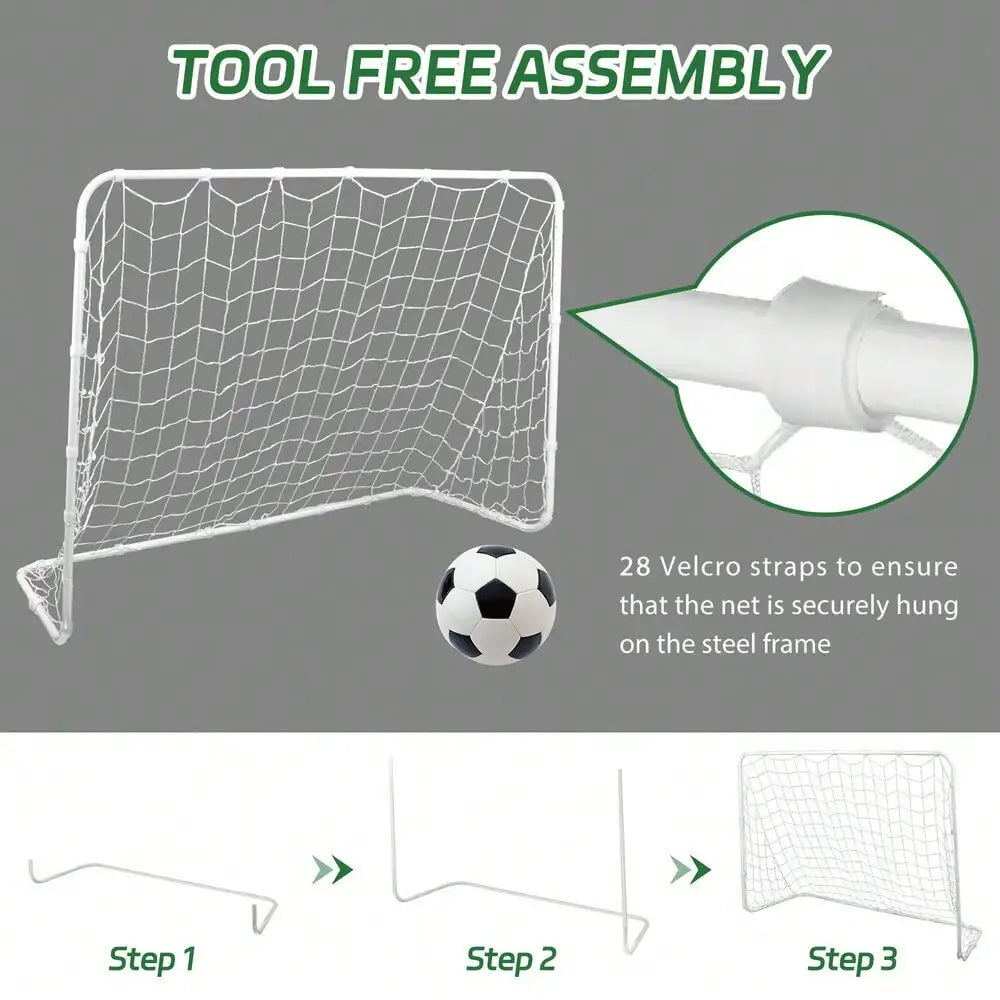 2PCS 6x4ft Back Yard Soccer Goal