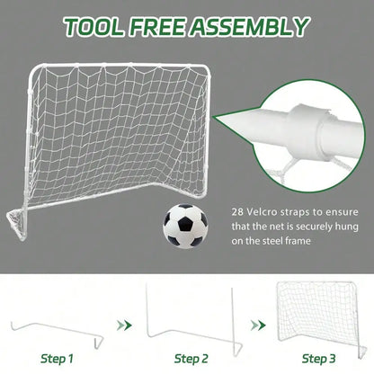 2PCS 6x4ft Back Yard Soccer Goal