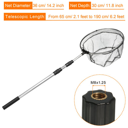 Telescopic Aluminum  Folding Fishing Net Extend to 4.9ft