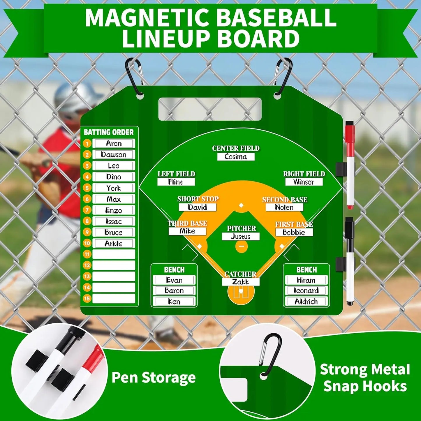 Magnetic Baseball / Softball Lineup Board