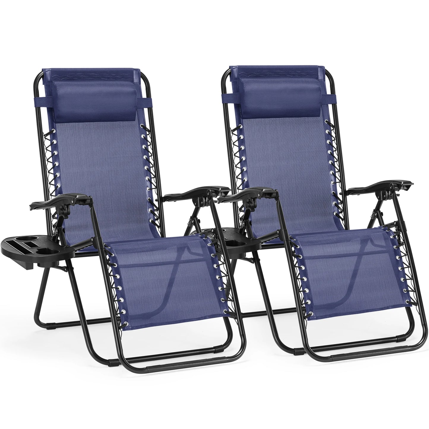 Set of 2 Recliner Lounge Chair with Cup Holder Trays