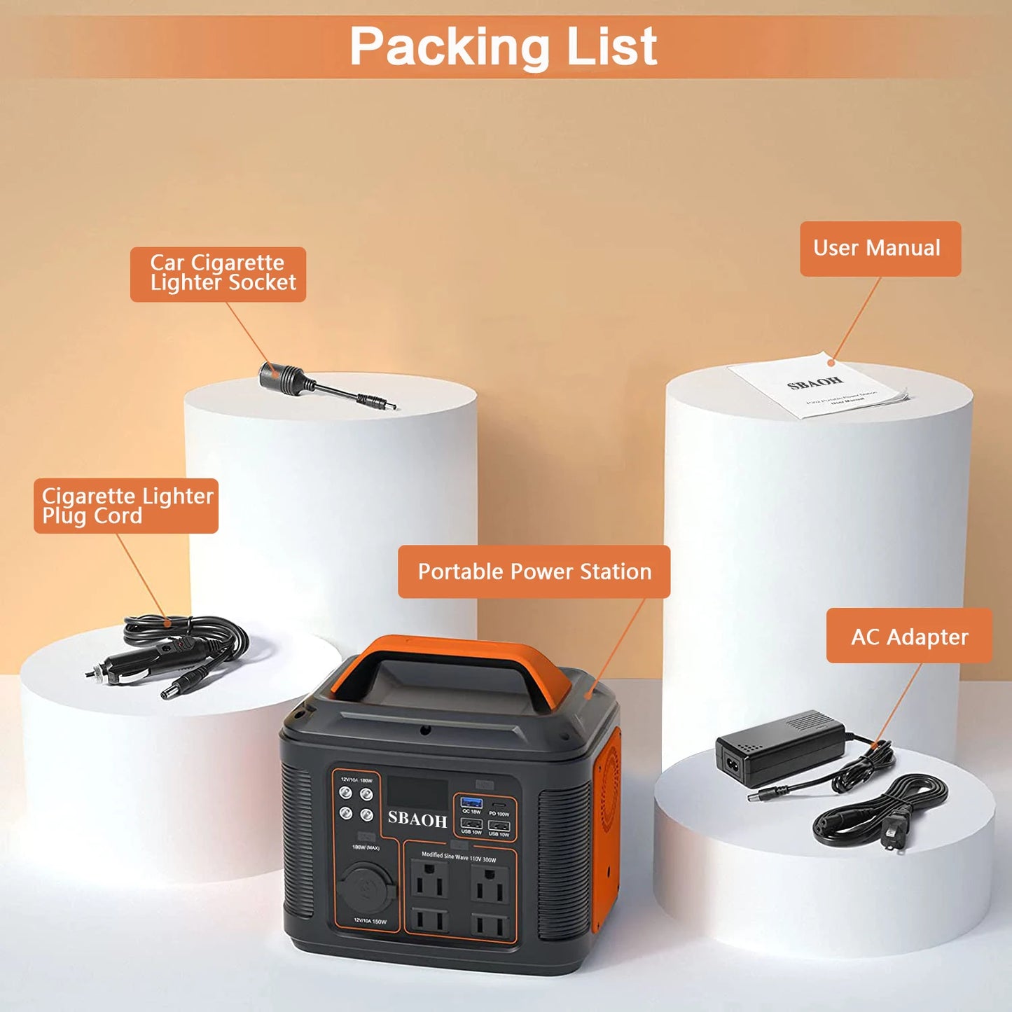 300W AC/DC Portable Solar Power Station