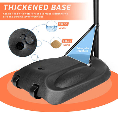 Portable Basketball Hoop System Height Adjustable 7.5ft - 9.2ft 32 Inch Backboard