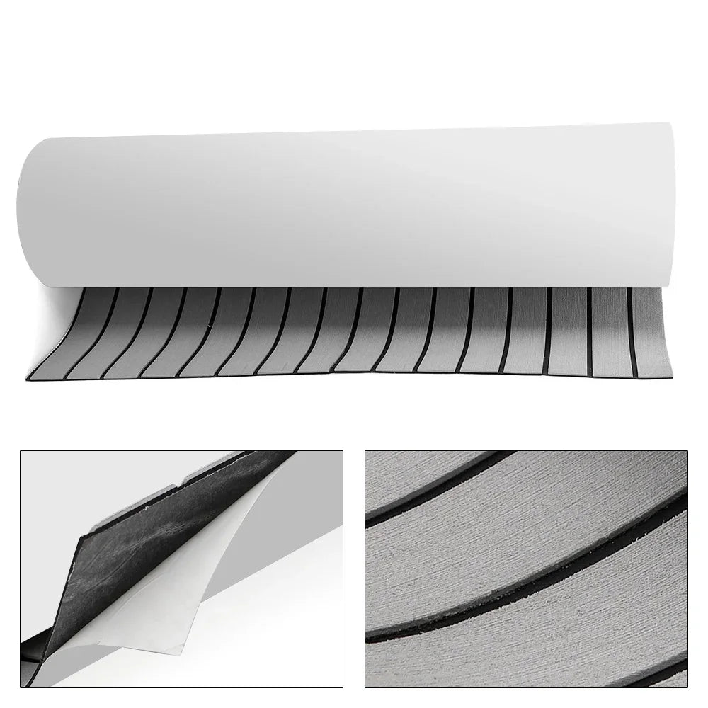 94.5"x 35.4" EVA  Light Gray with Black Stripes RV Anti-Skid Mat for Boat Decks
