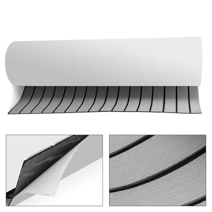 94.5"x 35.4" EVA  Light Gray with Black Stripes RV Anti-Skid Mat for Boat Decks