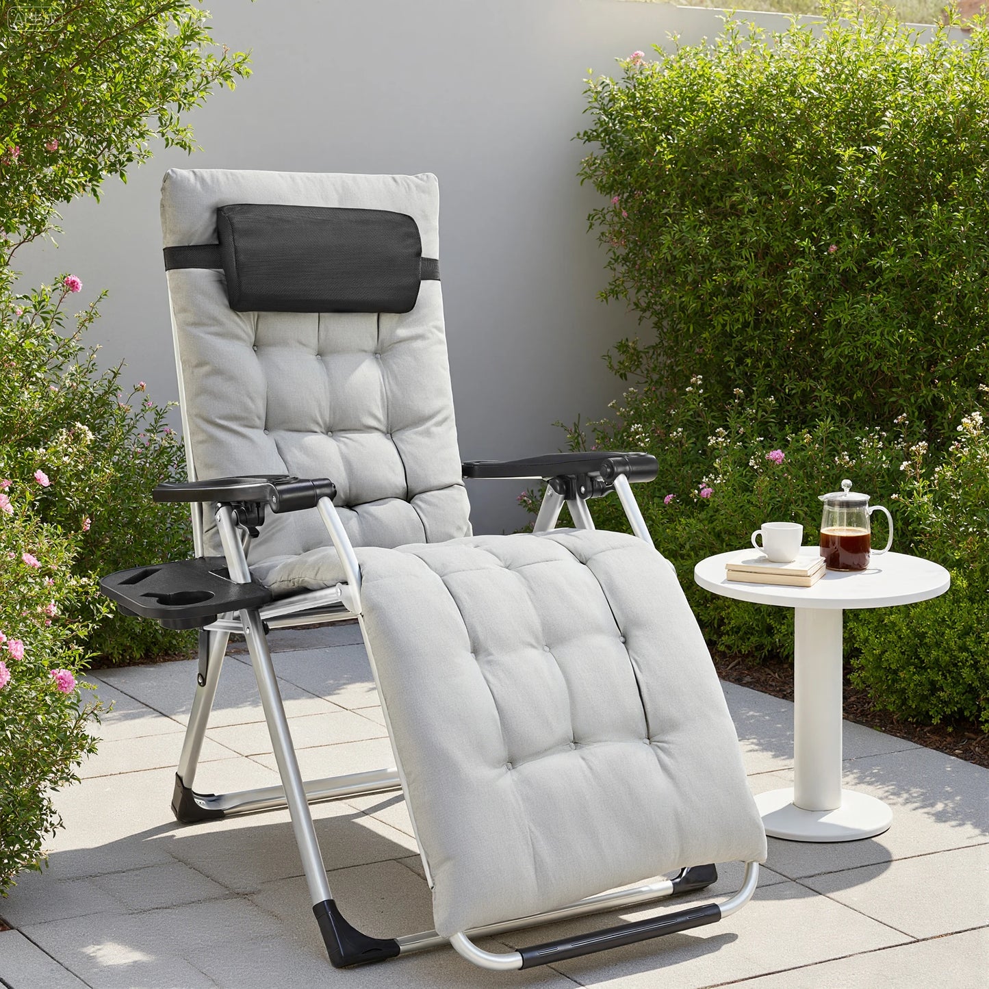 Set of 2 Recliner Lounge Chair with Cup Holder Trays