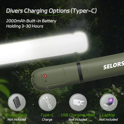 Rechargeable Camping Strong Light Waterproof 2000 mAh Tent Lamp
