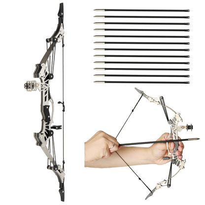 Compound Bow And Arrow Set for Right Or Left Handed Shooters Outdoor Hunting Target Games