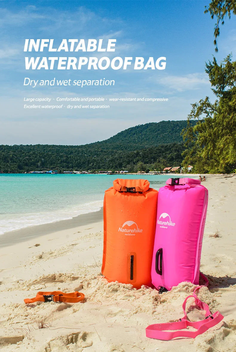 18L Waterproof Inflatable Swimming Bag Double Balloon Swim Buoy