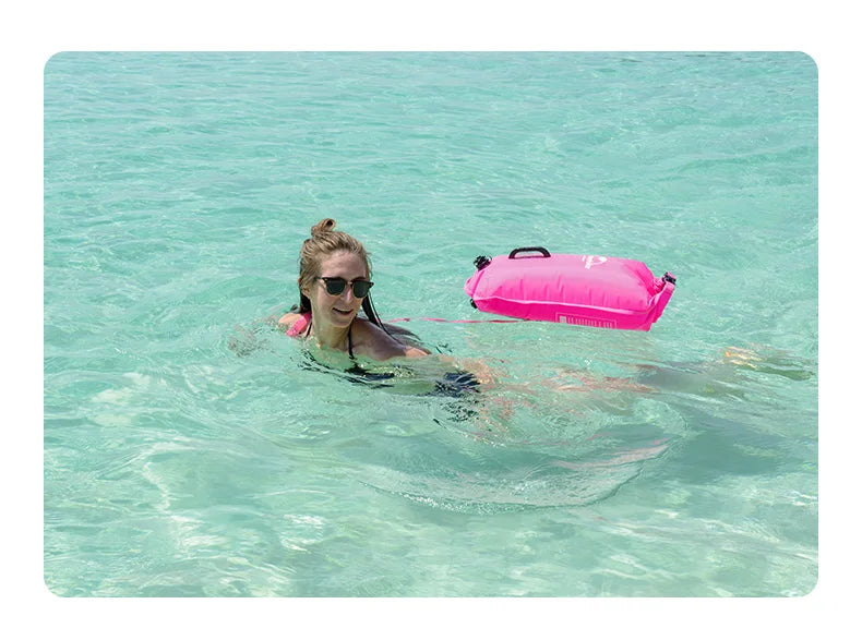 18L Waterproof Inflatable Swimming Bag Double Balloon Swim Buoy