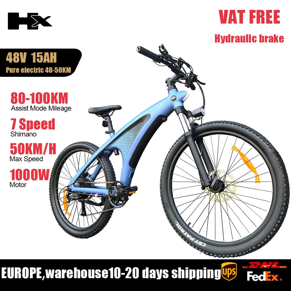 2000W Adults 27.5" Removable Battery Electric Mountain Ebike