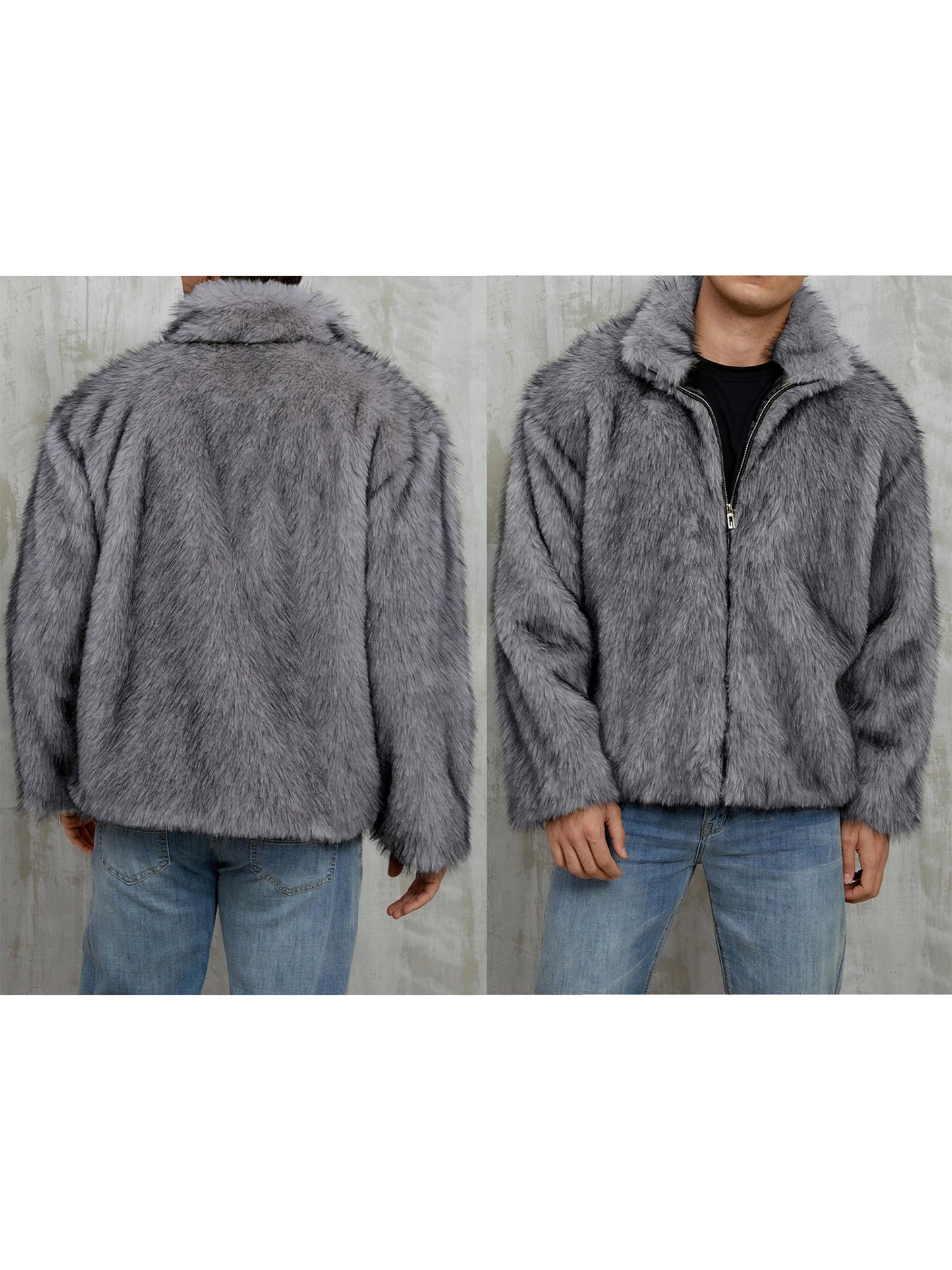 Mens' Faux Fur Winter Jacket/Coat