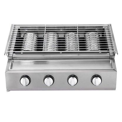 4-Burner Stainless Steel Tabletop Propane / LPG Gas Grill