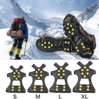 1Pair 10 Teeth Snow Ice Claw Spikes for Walking Hiking Boots