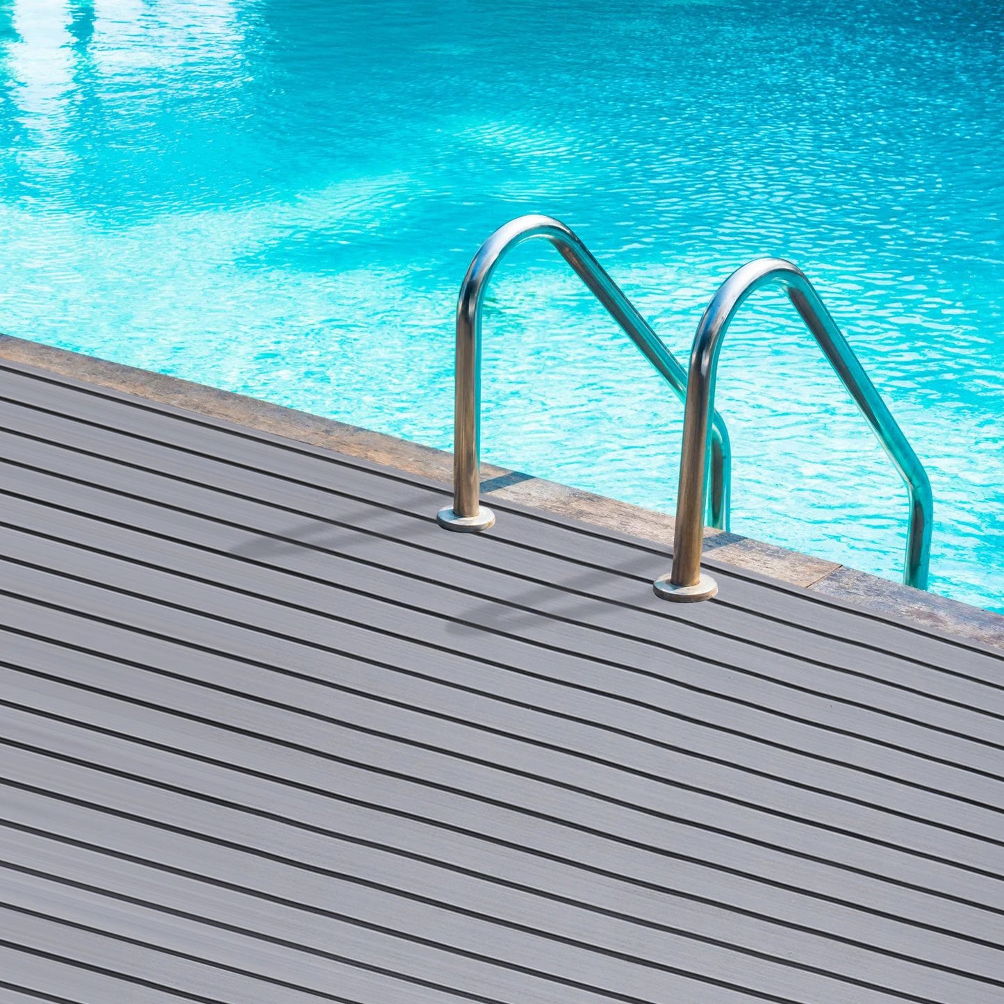 94.5"x 35.4" EVA  Light Gray with Black Stripes RV Anti-Skid Mat for Boat Decks