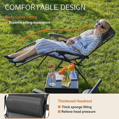 Set of 2 Recliner Lounge Chair with Cup Holder Trays
