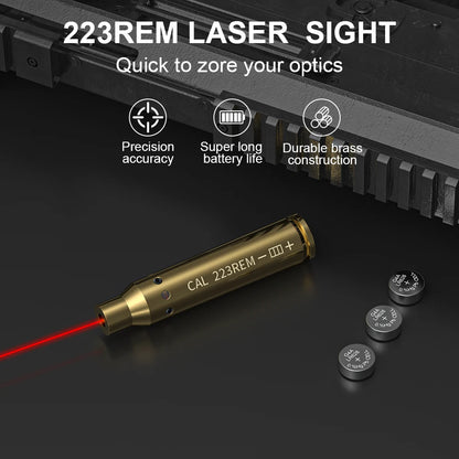 223REM Optics Cartridge Red Dot Laser Bore Sighter For Pistol Rifle Scope