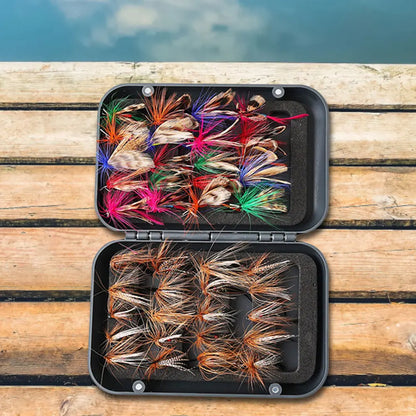 60/41pcs Box Fly Hook Set Artificial Insect Fishing Baits Flies with Lures for Trout, Carp