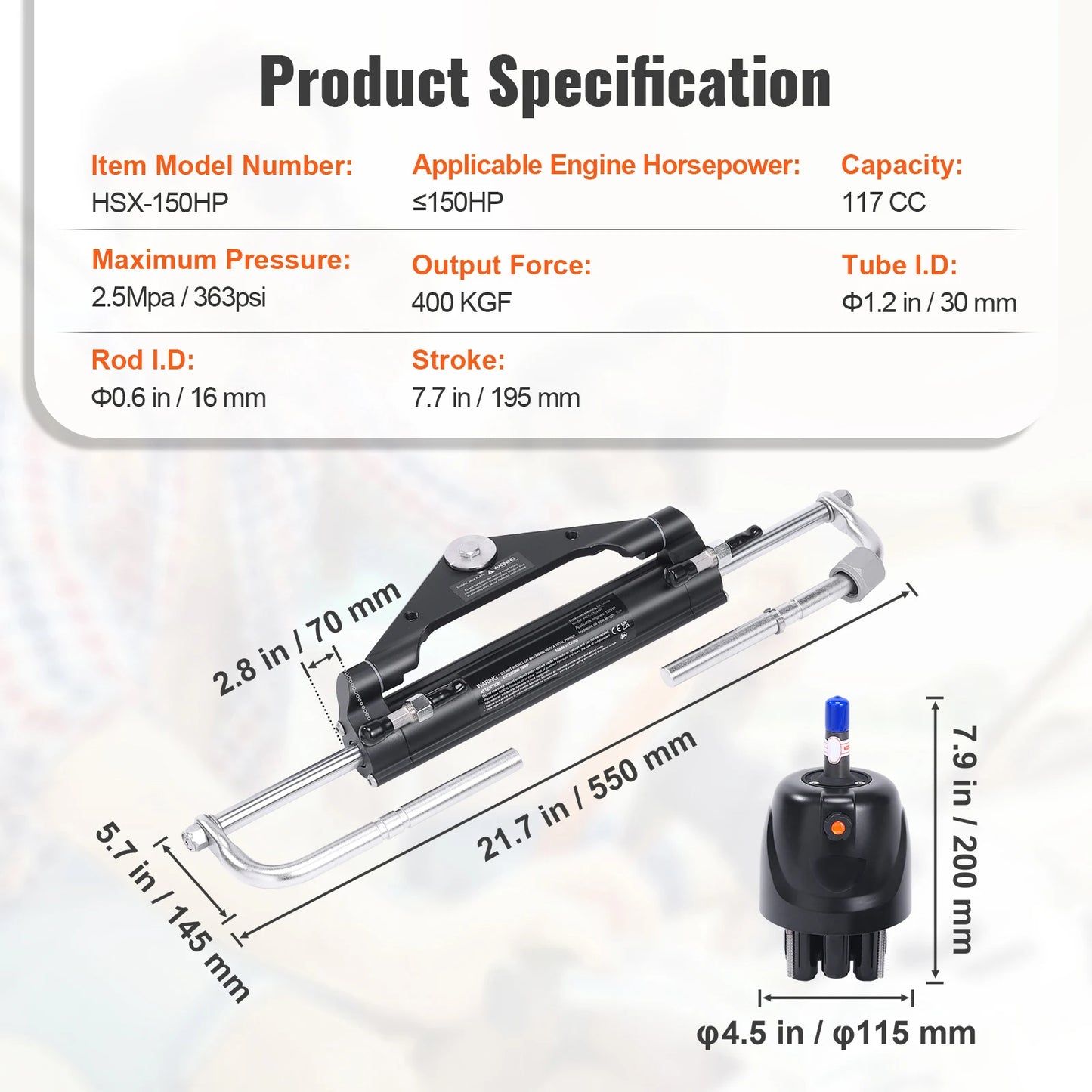 150HP Hydraulic Outboard Steering Kit