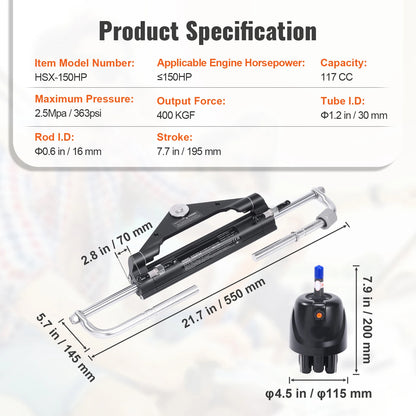 150HP Hydraulic Outboard Steering Kit