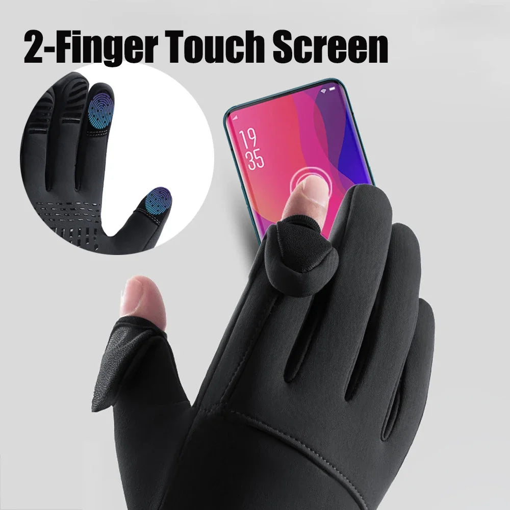 Men / Women Waterproof Winter Flip Open Two Finger Gloves
