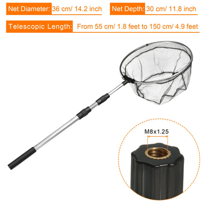 Telescopic Aluminum  Folding Fishing Net Extend to 4.9ft