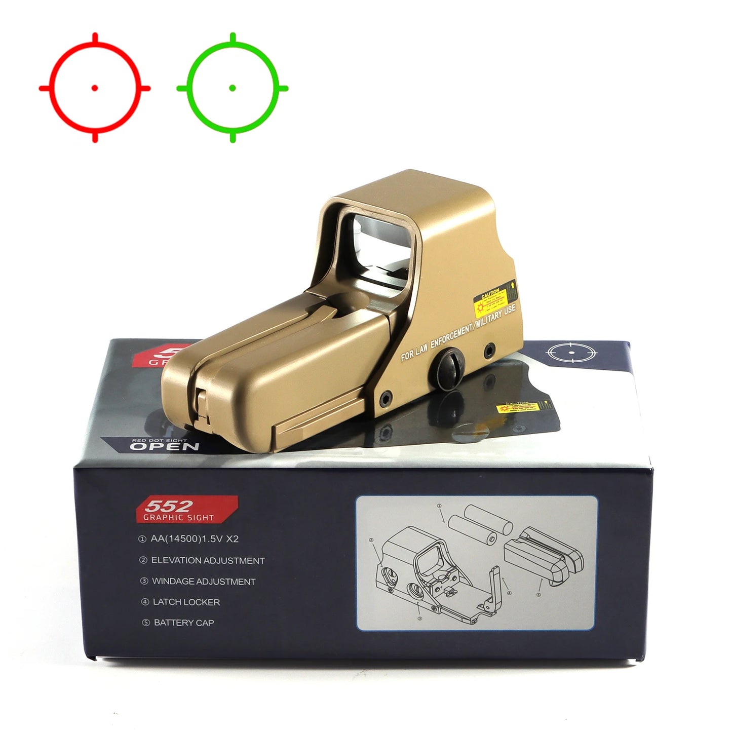 551 552 553 558 Red Green Dot Holographic Sight Scope