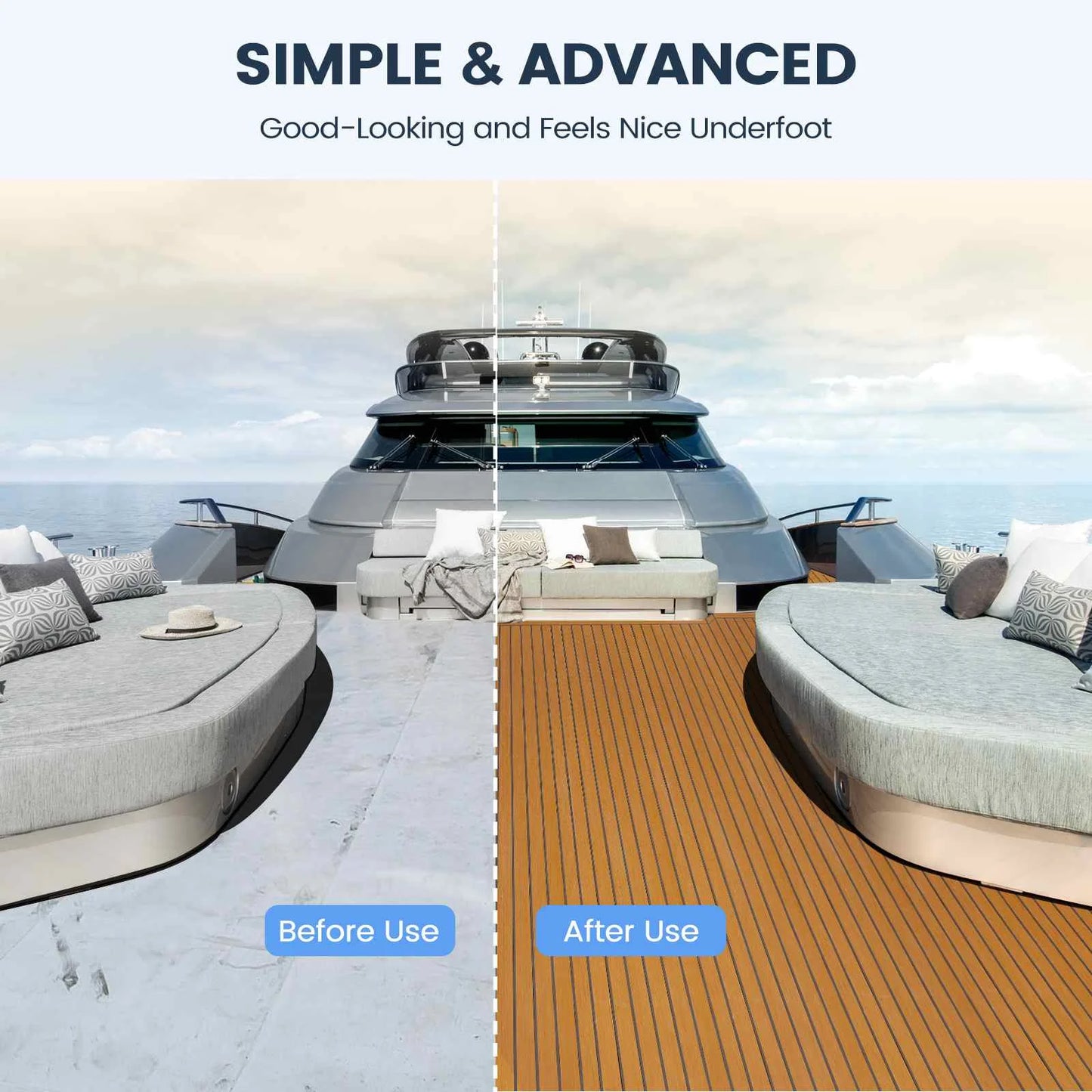 Teak Decking Sheet Boat Flooring Fit Self-Adhesive Foam Marine Flooring