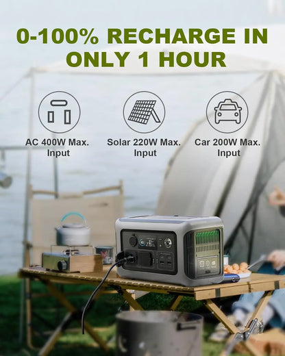 Portable (600W,1200WSurge) AC Power Station