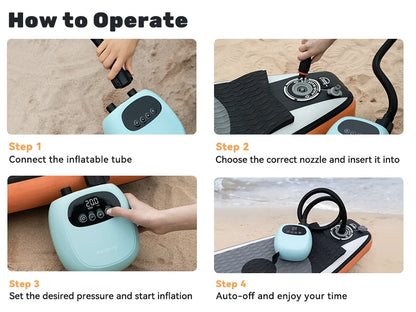 Electric 20PSI Paddle Board Inflation for Kayak Boat Tent Surf Board Stand Up Board Air Pump.