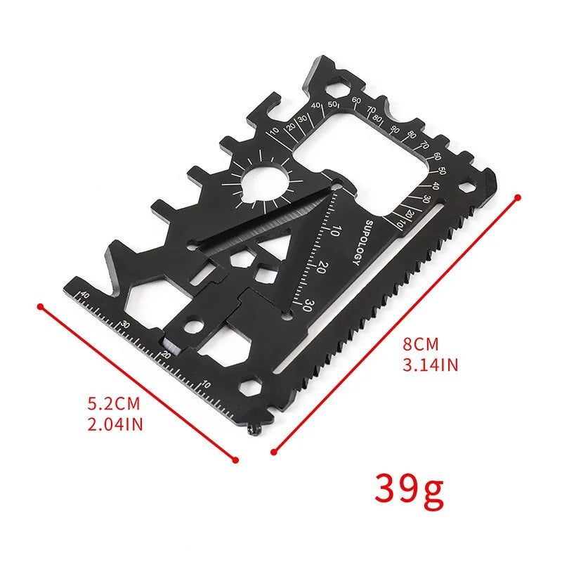 18-in-1 Credit Card Multi-Function Survival Tool