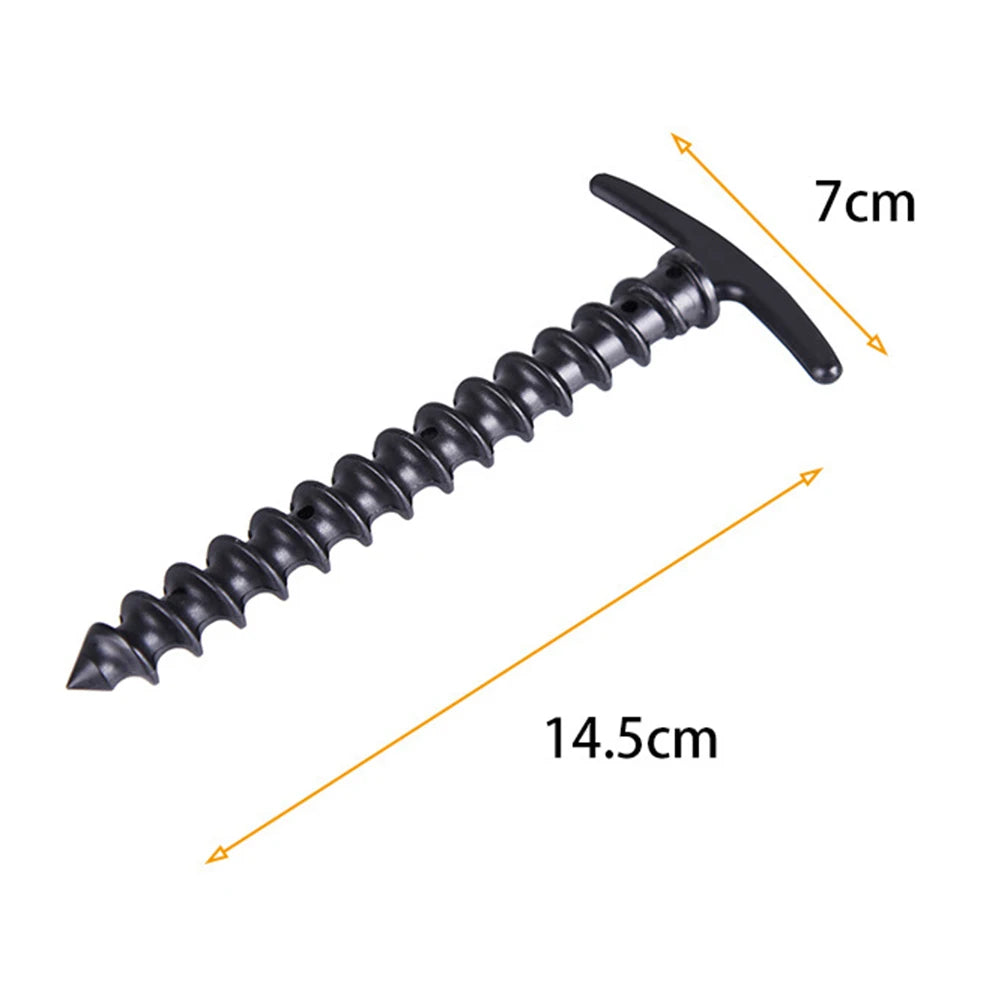 10pcs/set Windproof Ground Peg Screw Tent Stakes 14.5x7cm